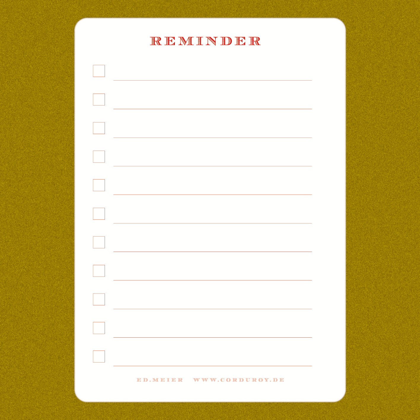 Abbildung ReminderCards Corduroy.de