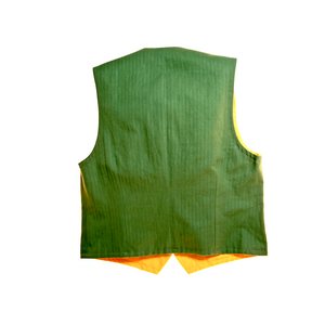Wendeweste CottonTwill steirischgrün mit orangegelb